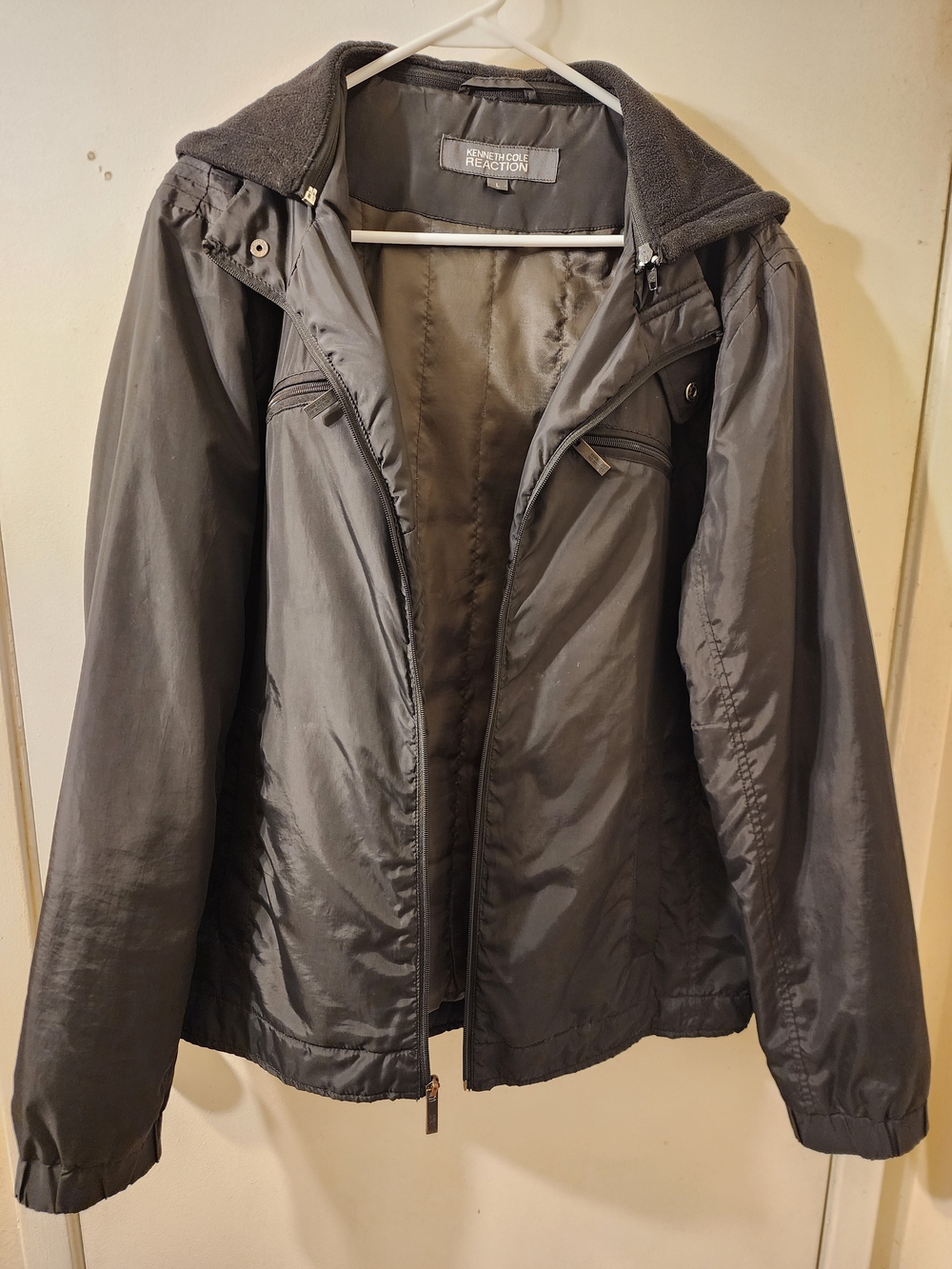 Kenneth Cole Reaction Men's Gray Zip-Up Hooded Jacket